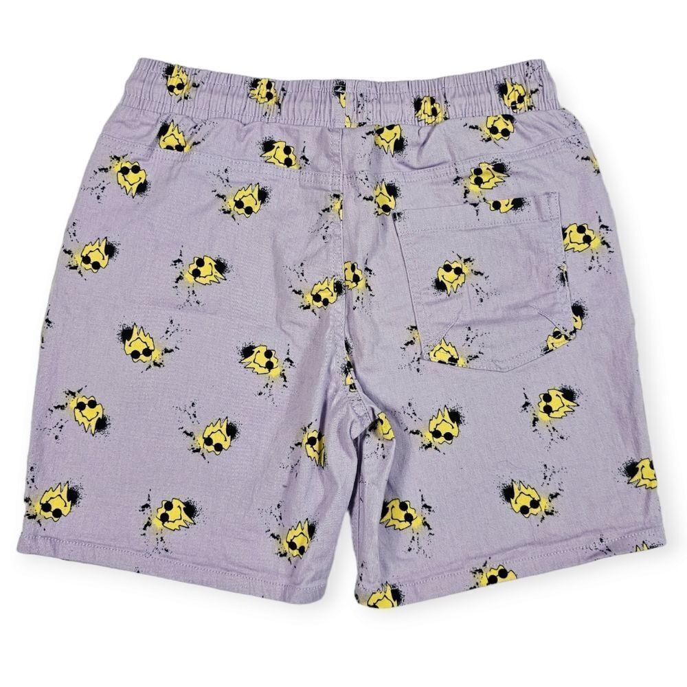 Fresh Prints of Bel Air Purple Stretch Twill Smiley Face Shorts Men's Size M - Picture 2 of 10